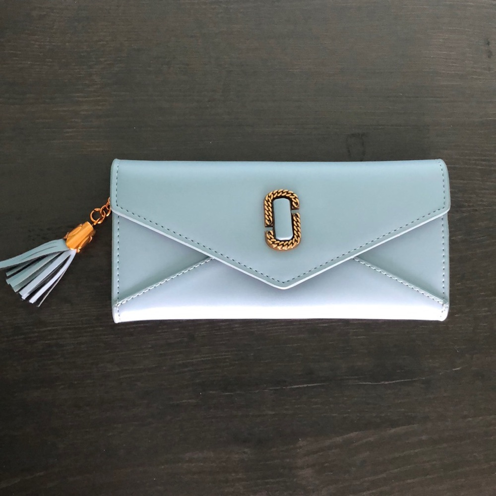 Fashion wallet in light blue color